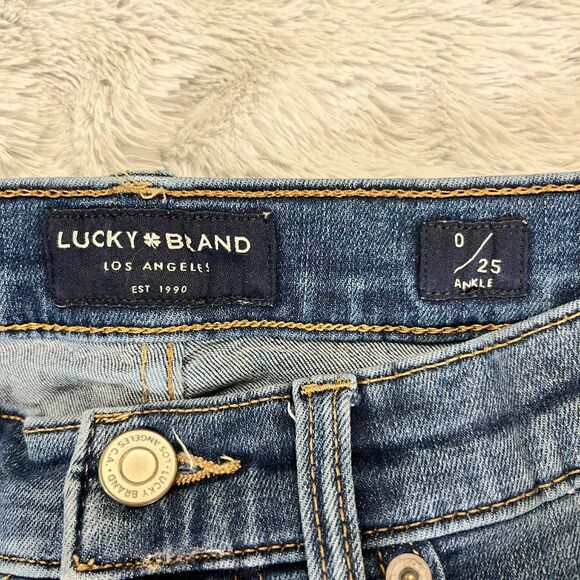 Lucky Brand Jeans Womens 0/25 Bridgette Skinny Ankle Distressed Raw Hem Festival - Picture 4 of 9